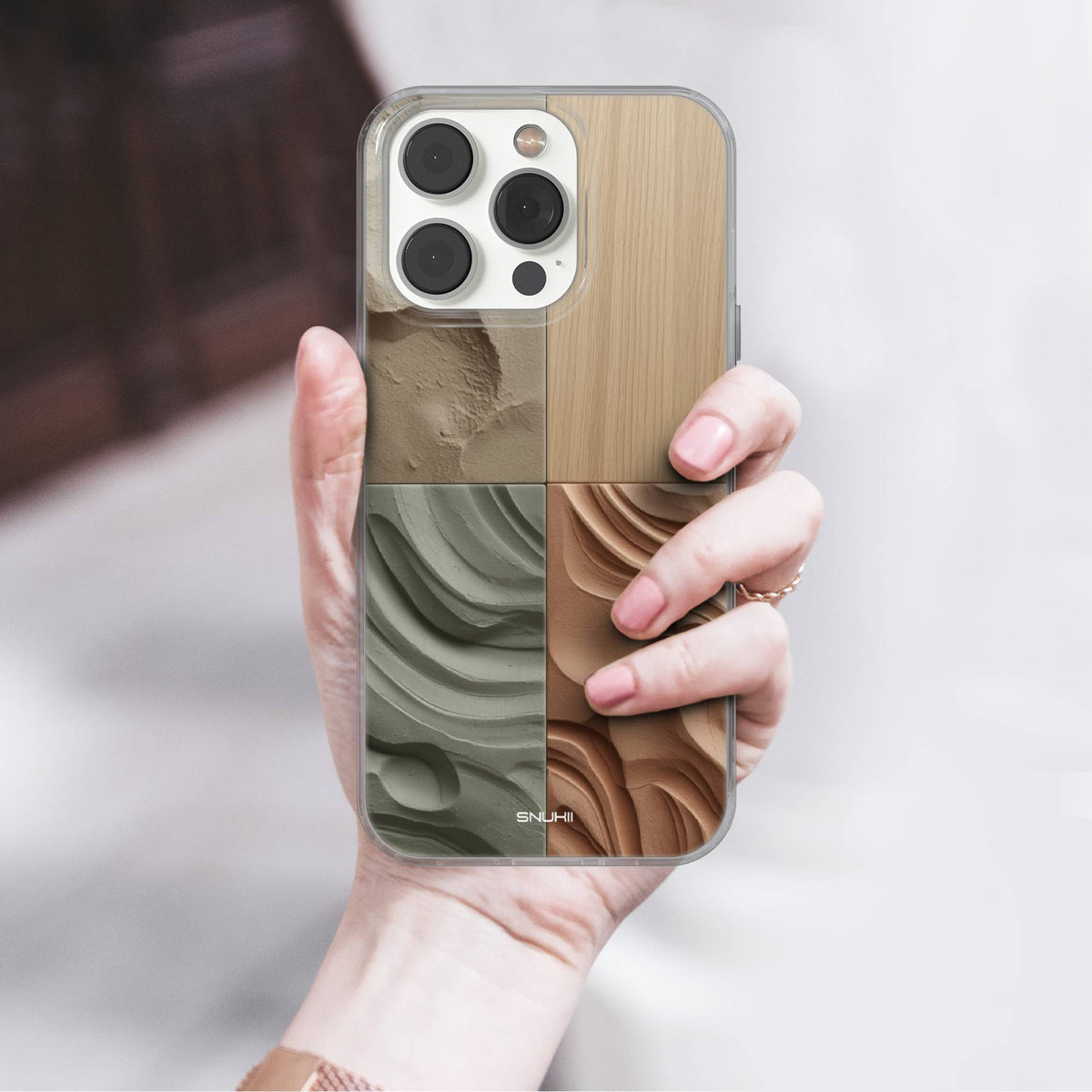 Earthy Texture Clear Gel Phone Case