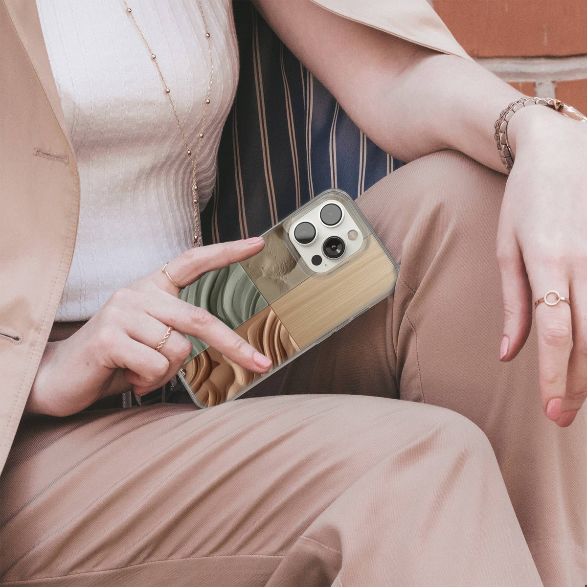 Earthy Texture Clear Gel Phone Case