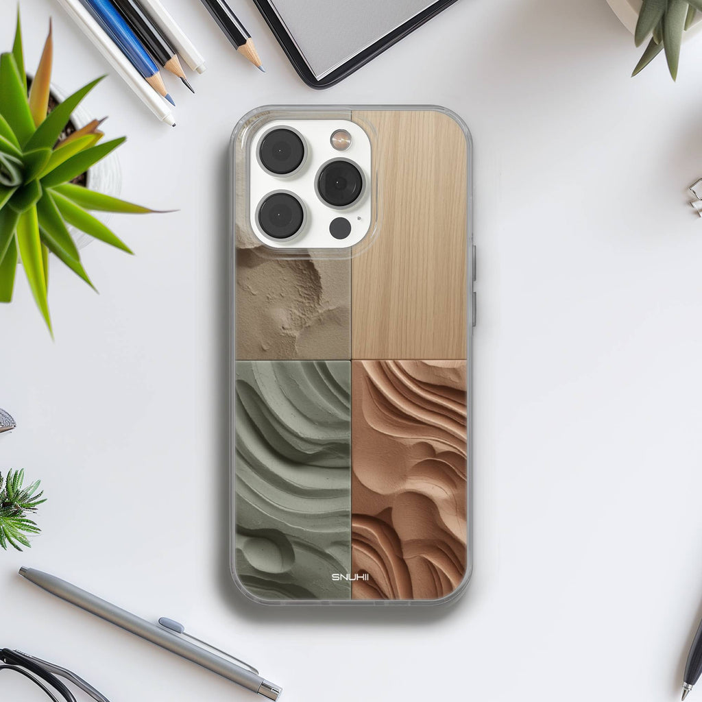 Earthy Texture Clear Gel Phone Case