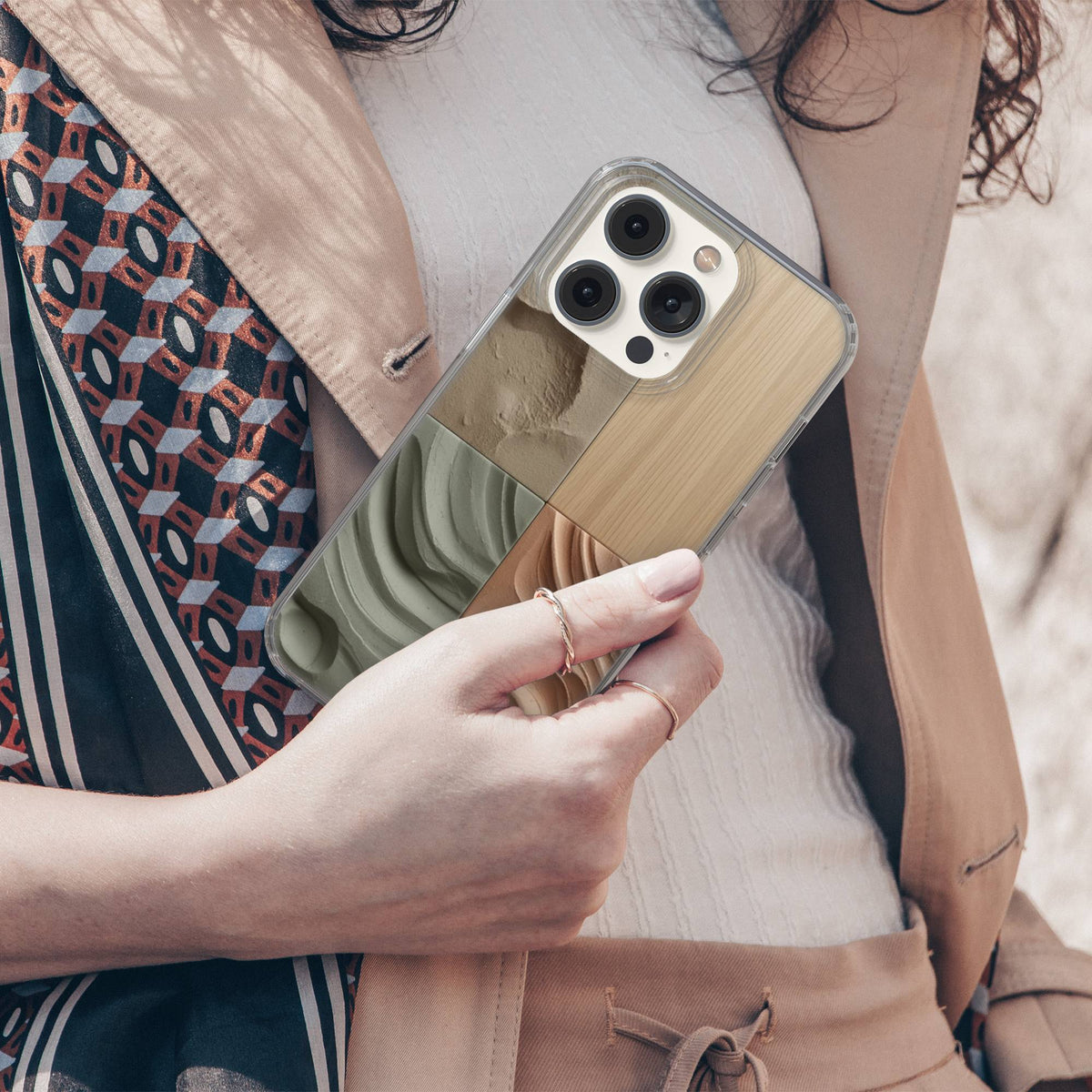 Earthy Texture Clear Gel Phone Case