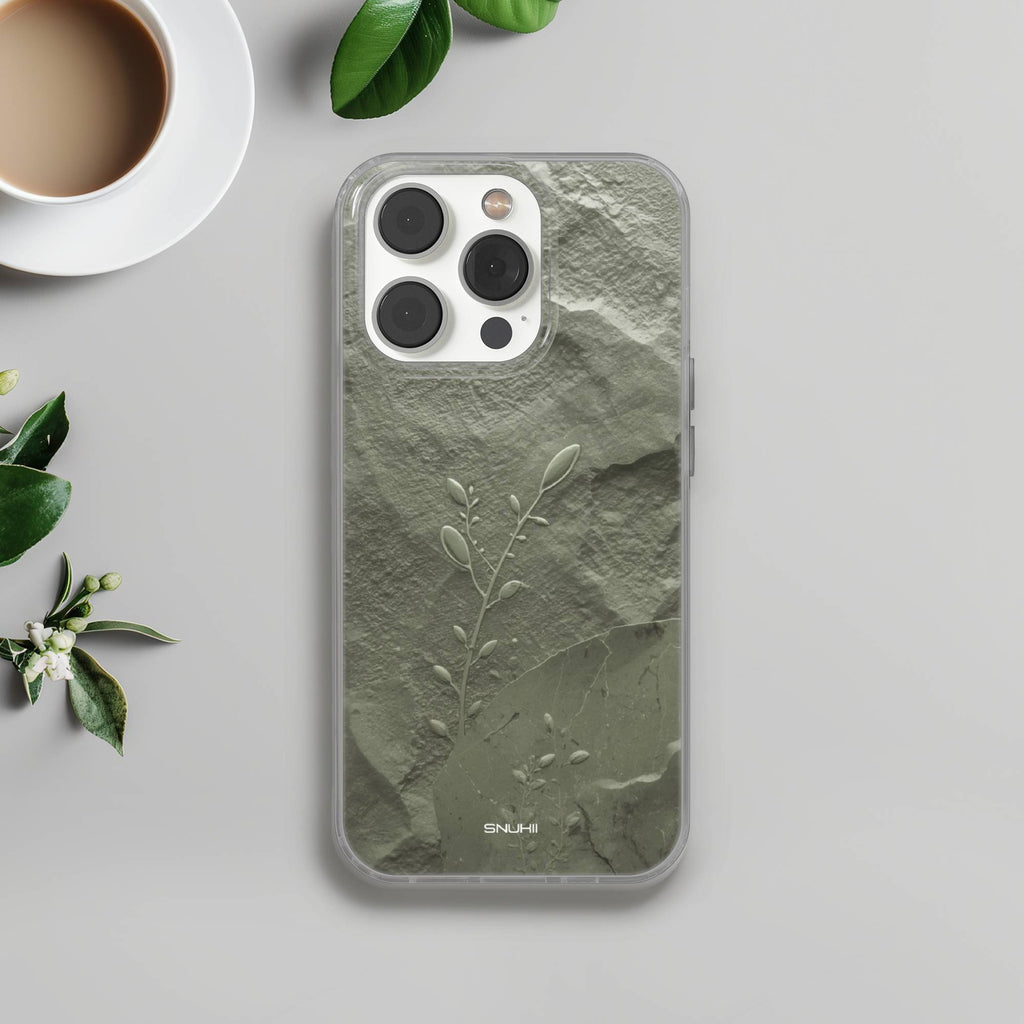 Sage Green Stone Clear Gel Phone Case