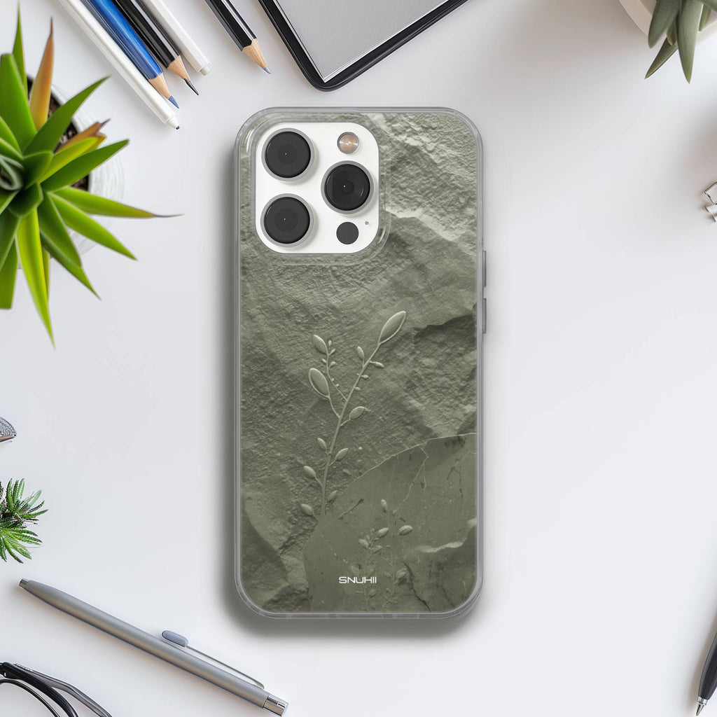 Sage Green Stone Clear Gel Phone Case