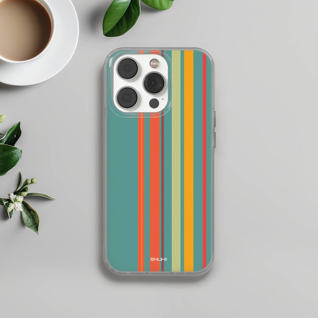 Retro Striped Clear Gel Phone Case