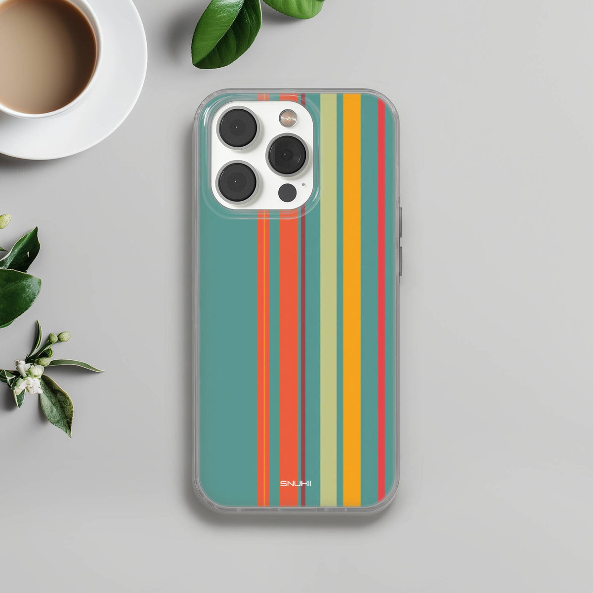 Retro Striped Clear Gel Phone Case
