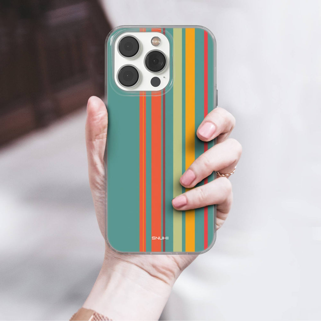 Retro Striped Clear Gel Phone Case