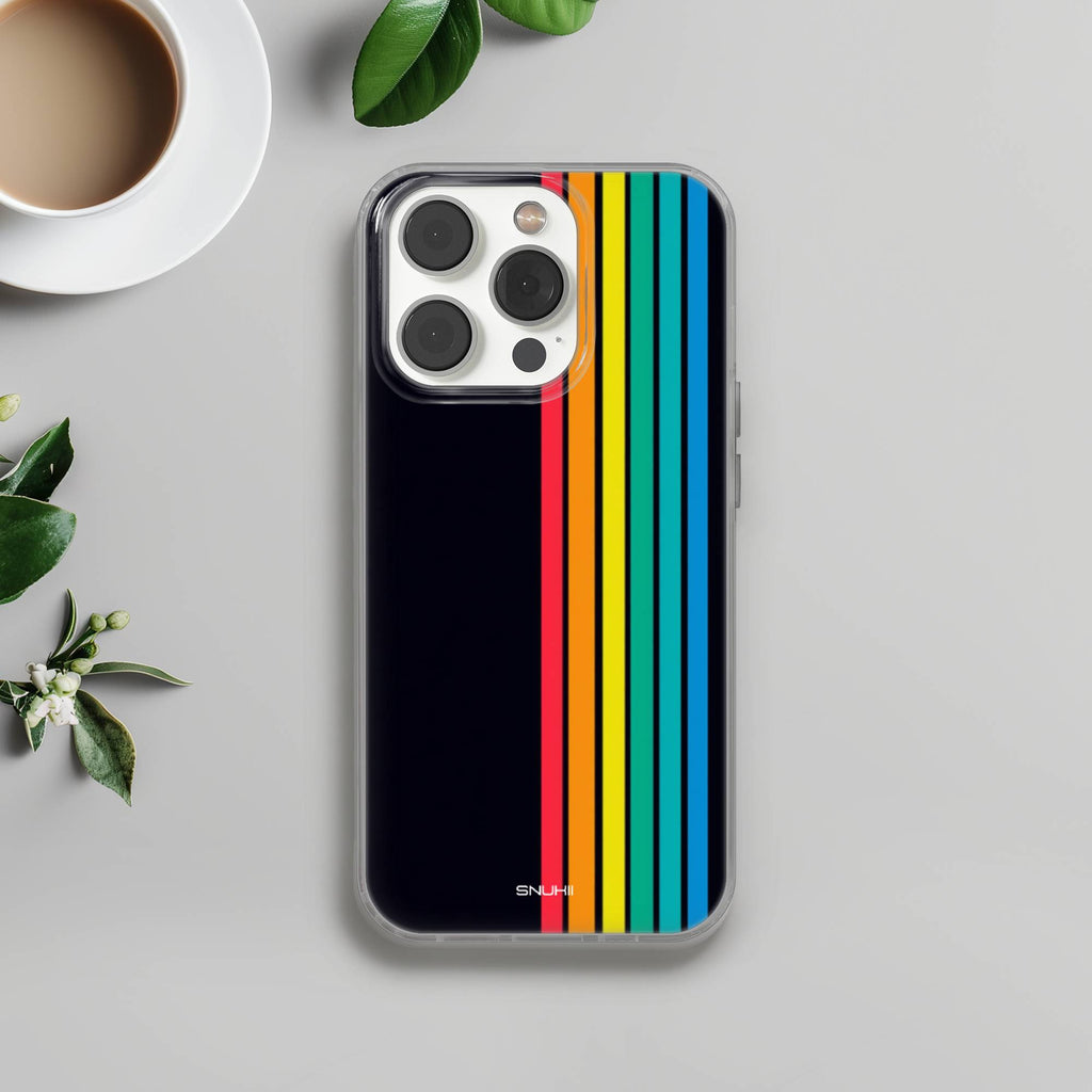 Retro Rainbow Clear Gel Phone Case
