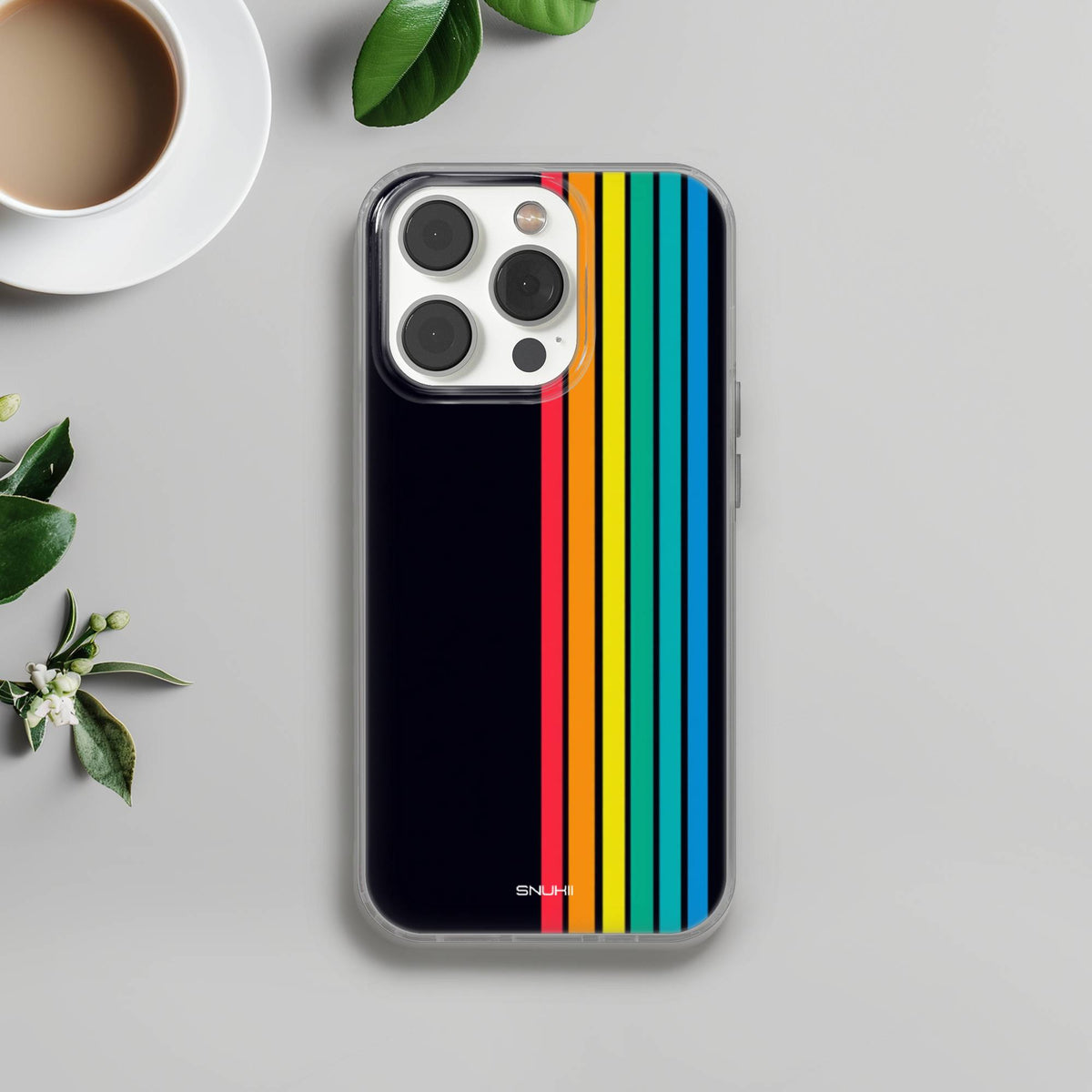 Retro Rainbow Clear Gel Phone Case