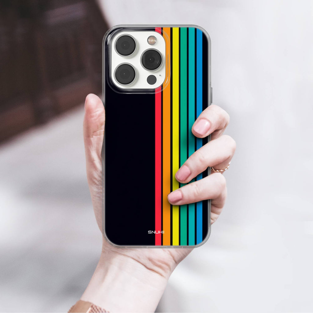 Retro Rainbow Clear Gel Phone Case