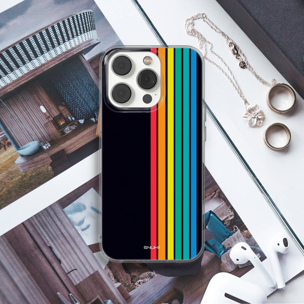 Retro Rainbow Clear Gel Phone Case